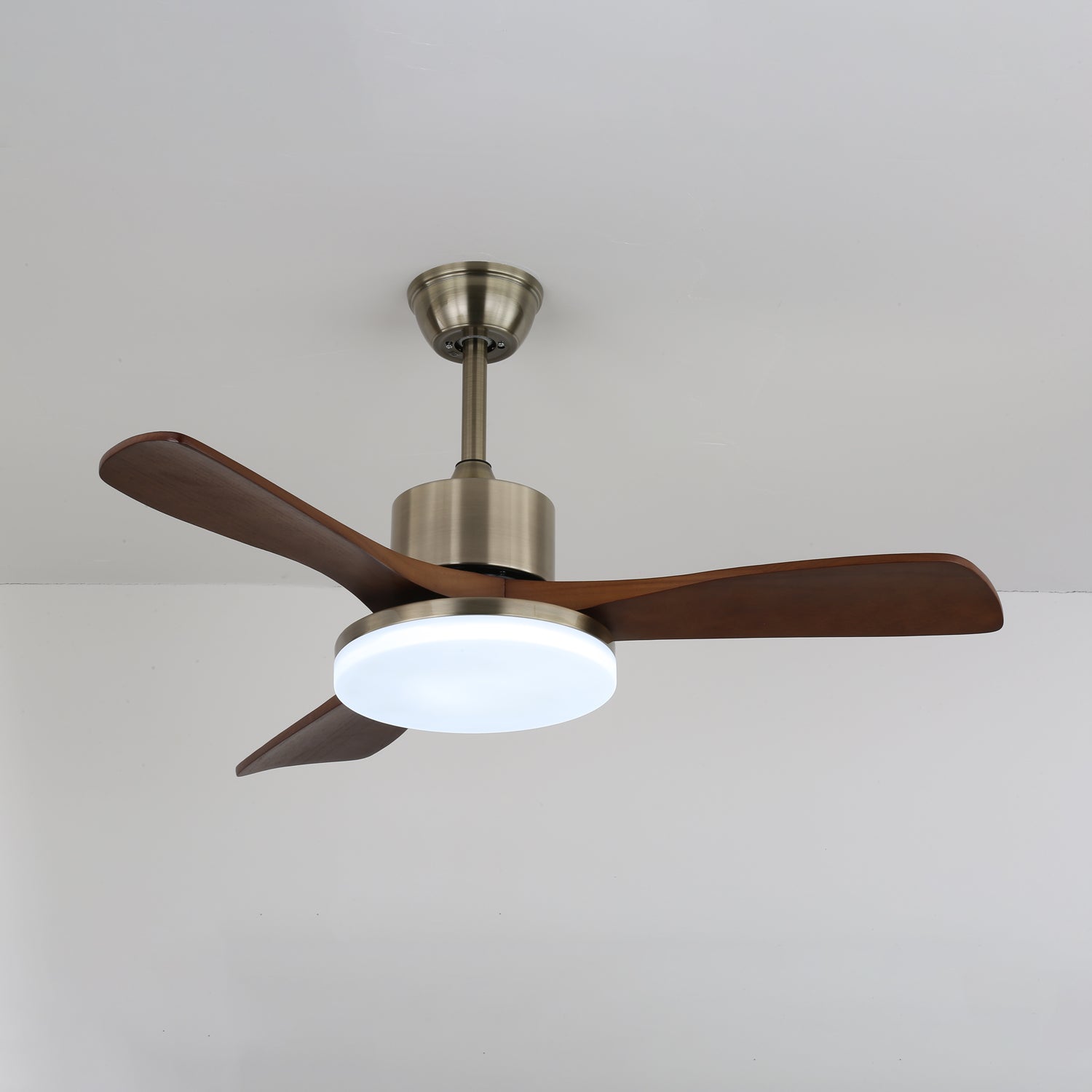 Vega Walnut Wood Blade Ceiling Fan Light