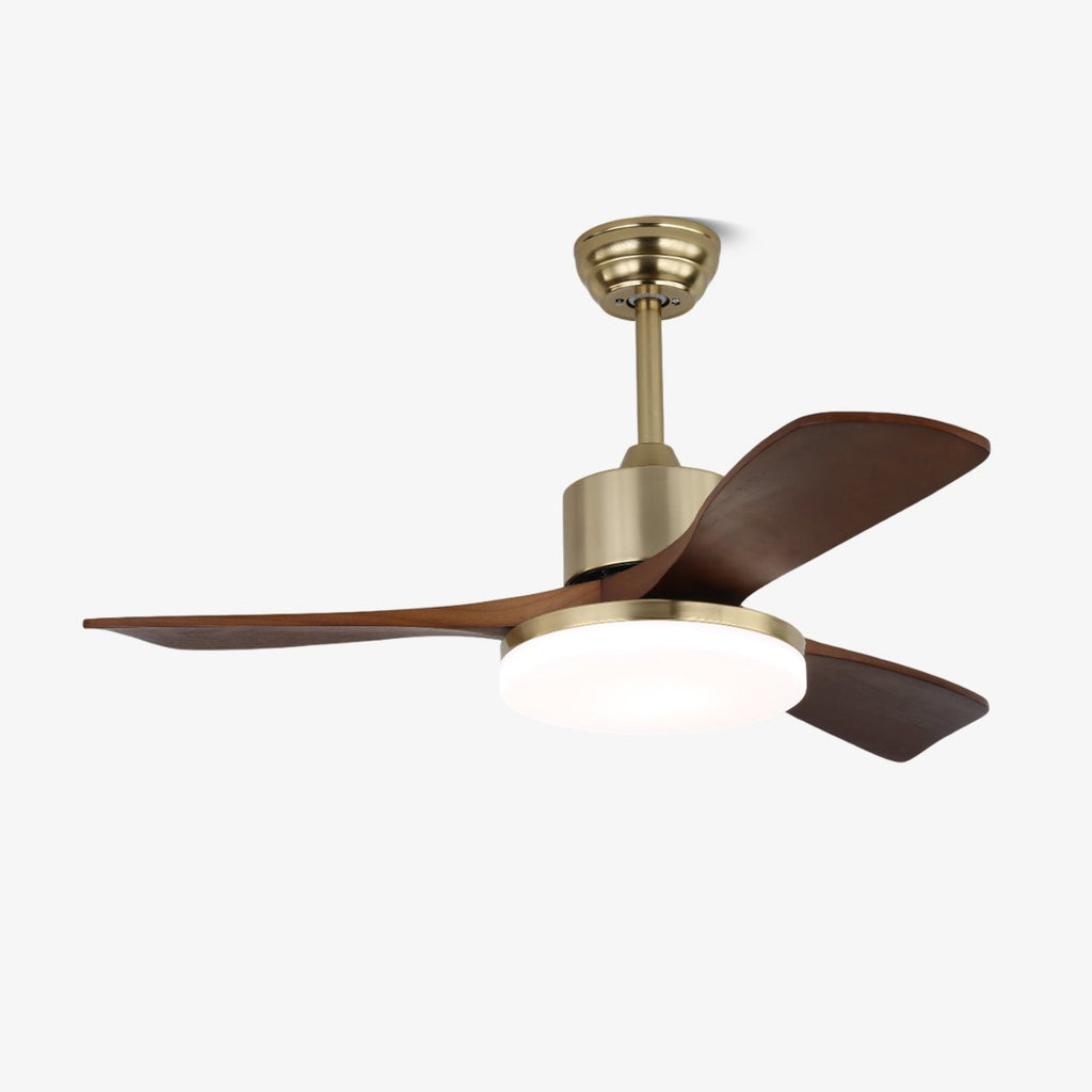 Vega Walnut Wood Blade Ceiling Fan Light