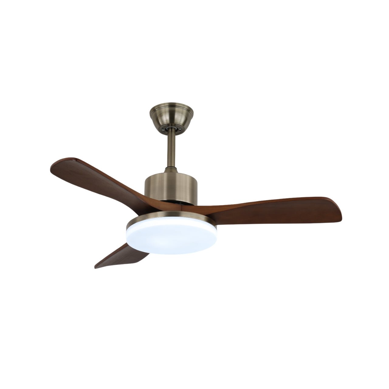 Vega Walnut Wood Blade Ceiling Fan Light