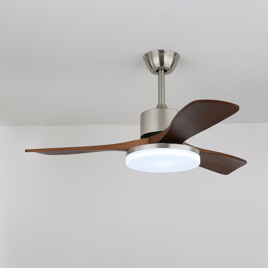 Vega Walnut Wood Blade Ceiling Fan Light