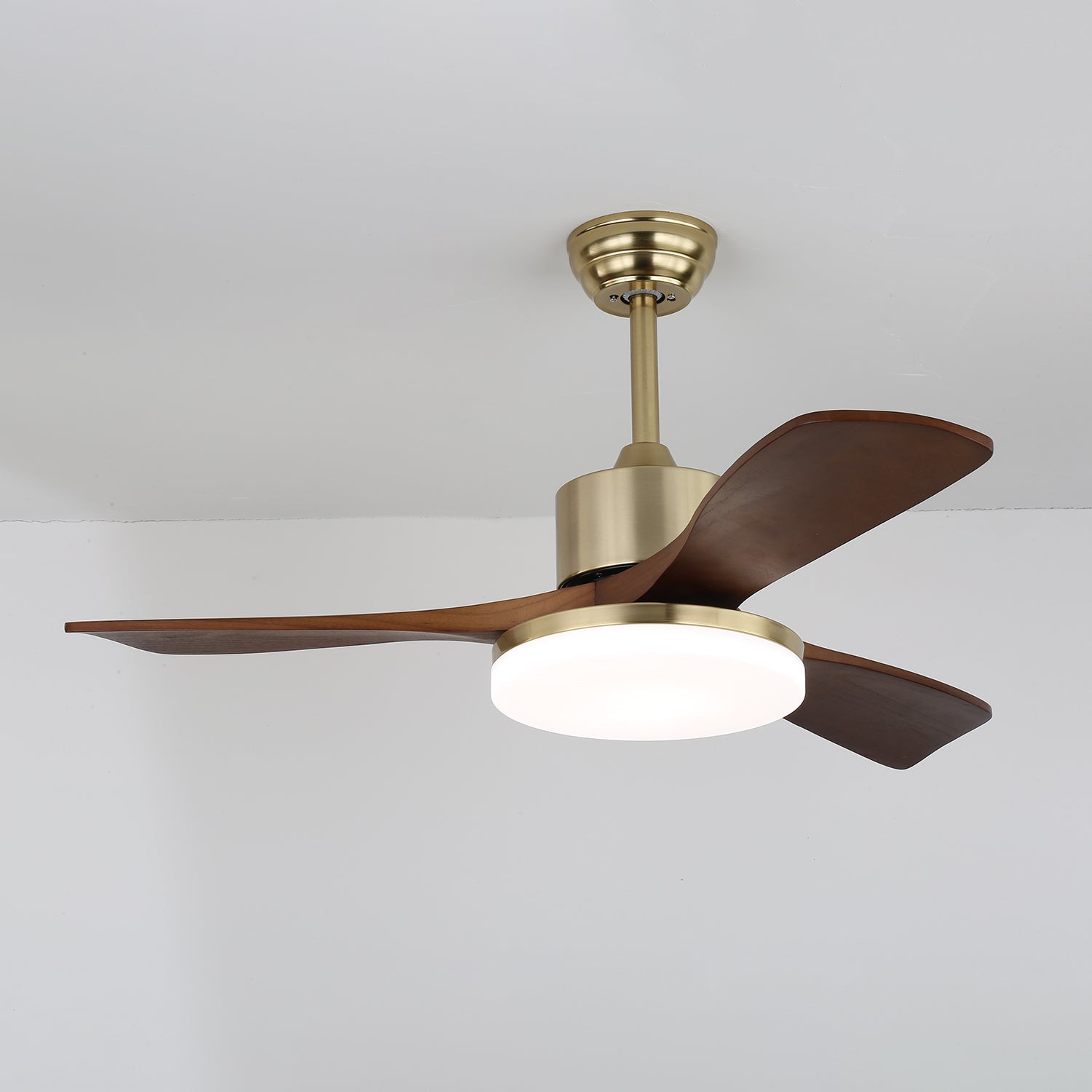 Vega Walnut Wood Blade Ceiling Fan Light