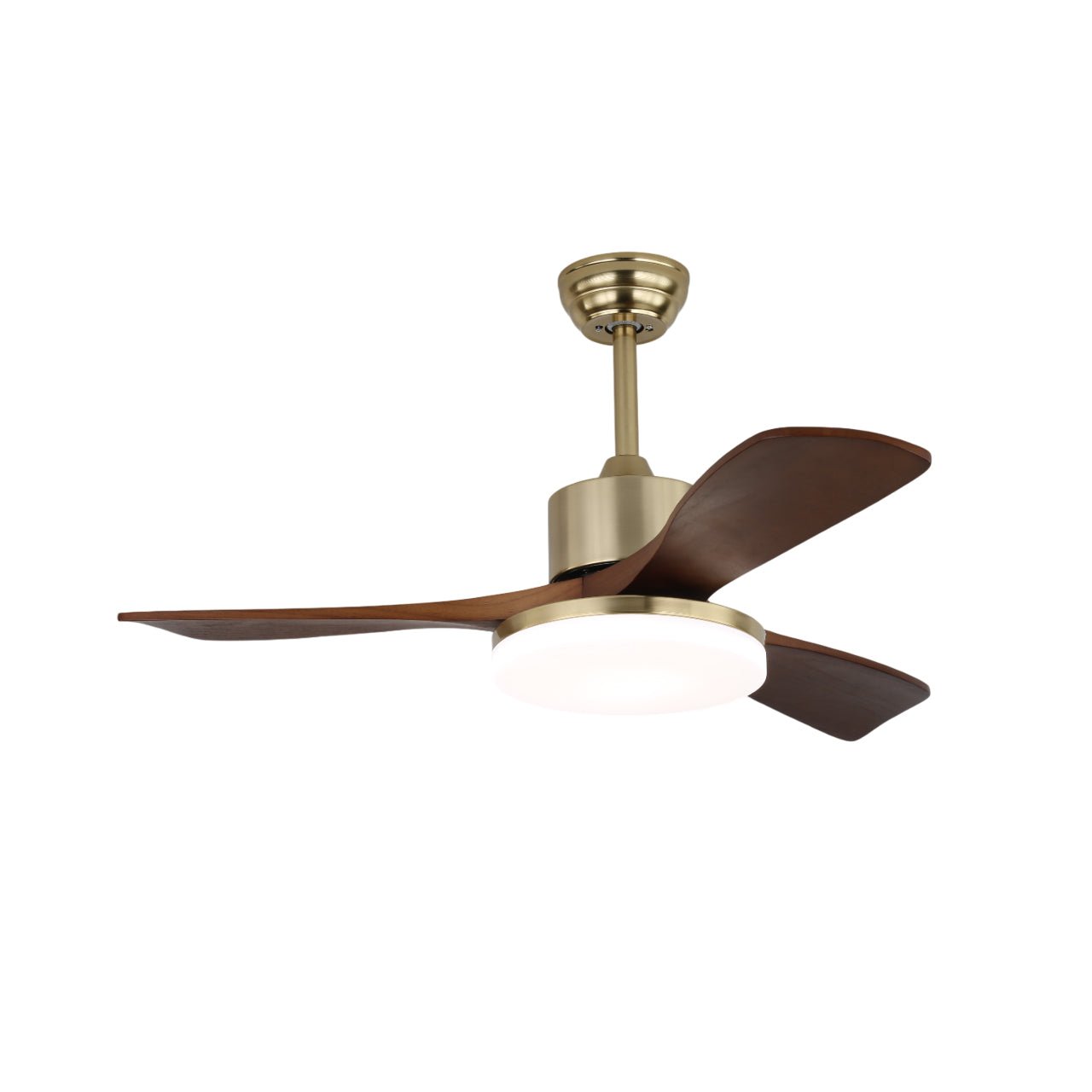 Vega Walnut Wood Blade Ceiling Fan Light