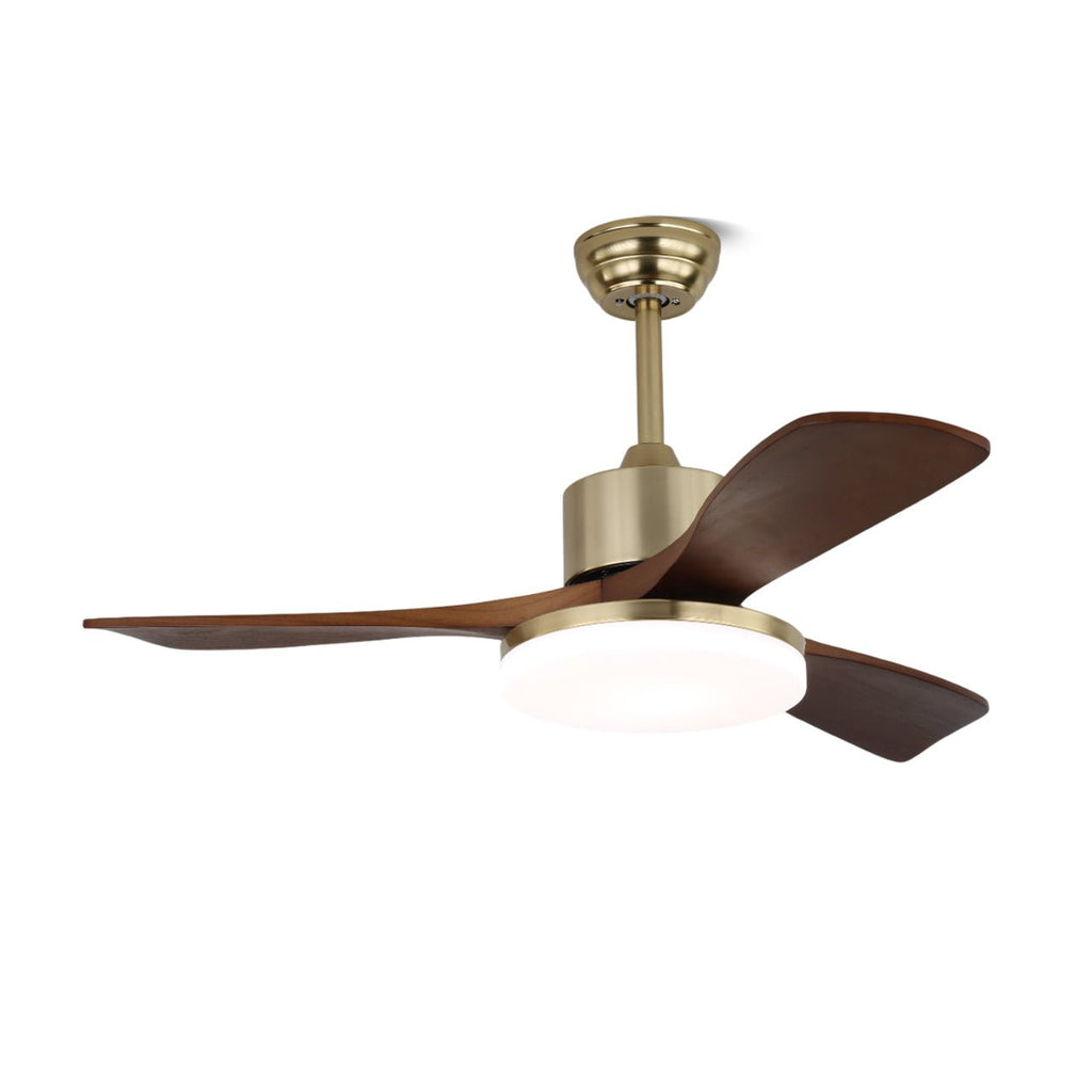 Vega Walnut Wood Blade Ceiling Fan Light