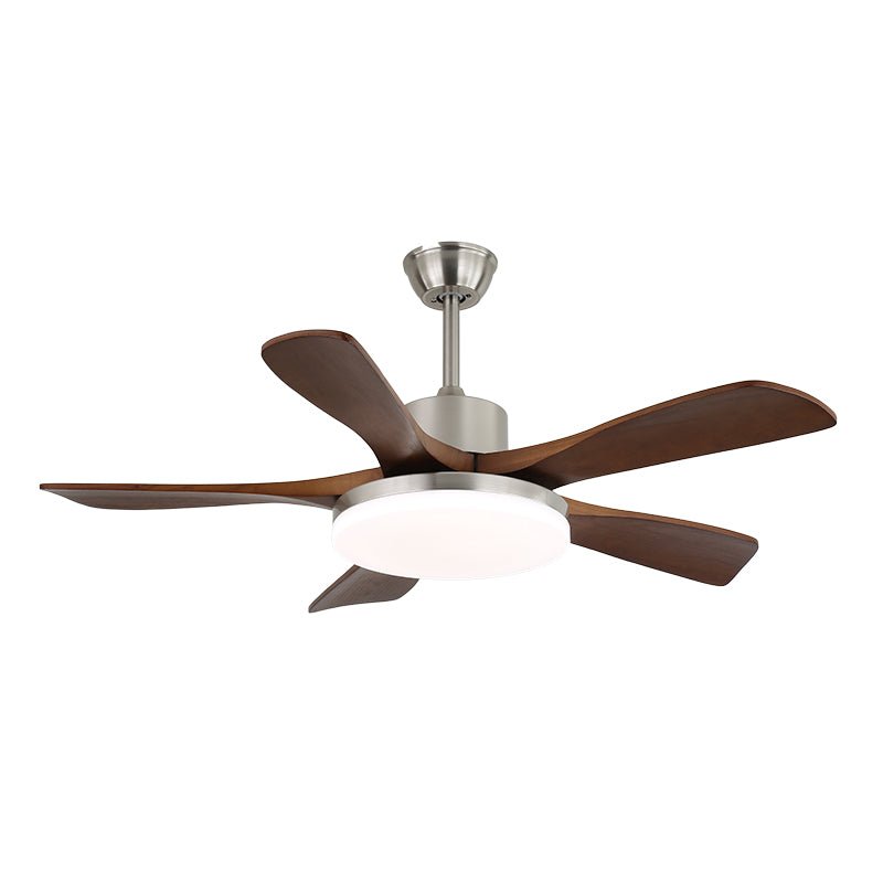 Luxury Curved Wood Brass Ceiling Fan Light