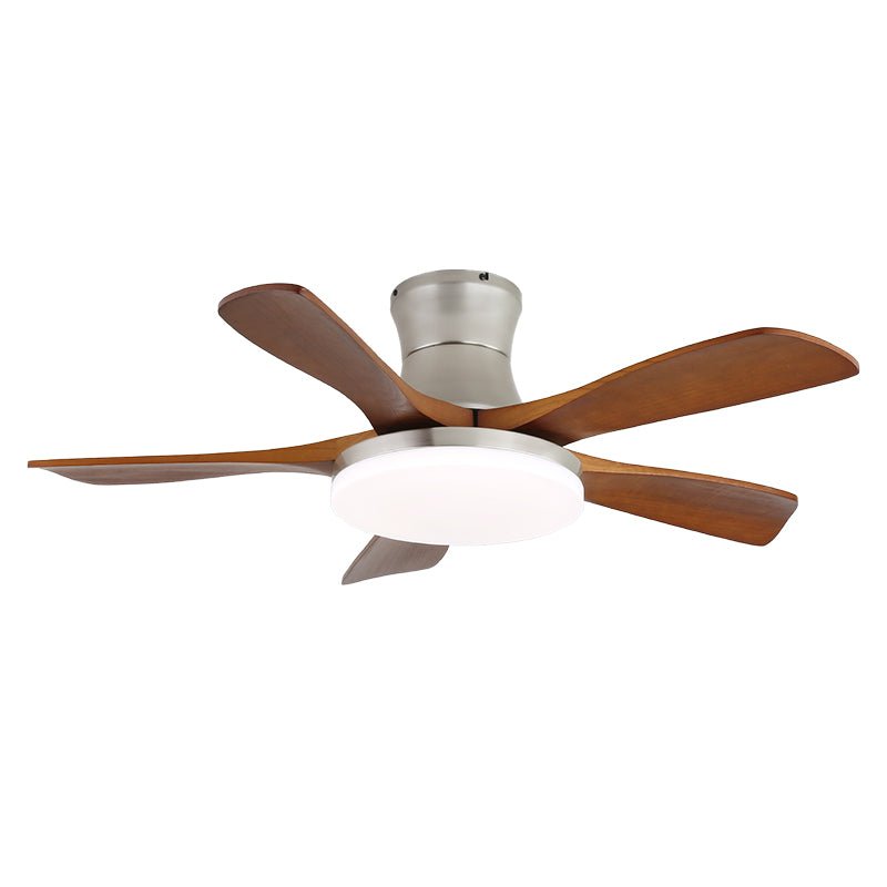 Luxury Curved Wood Brass Ceiling Fan Light
