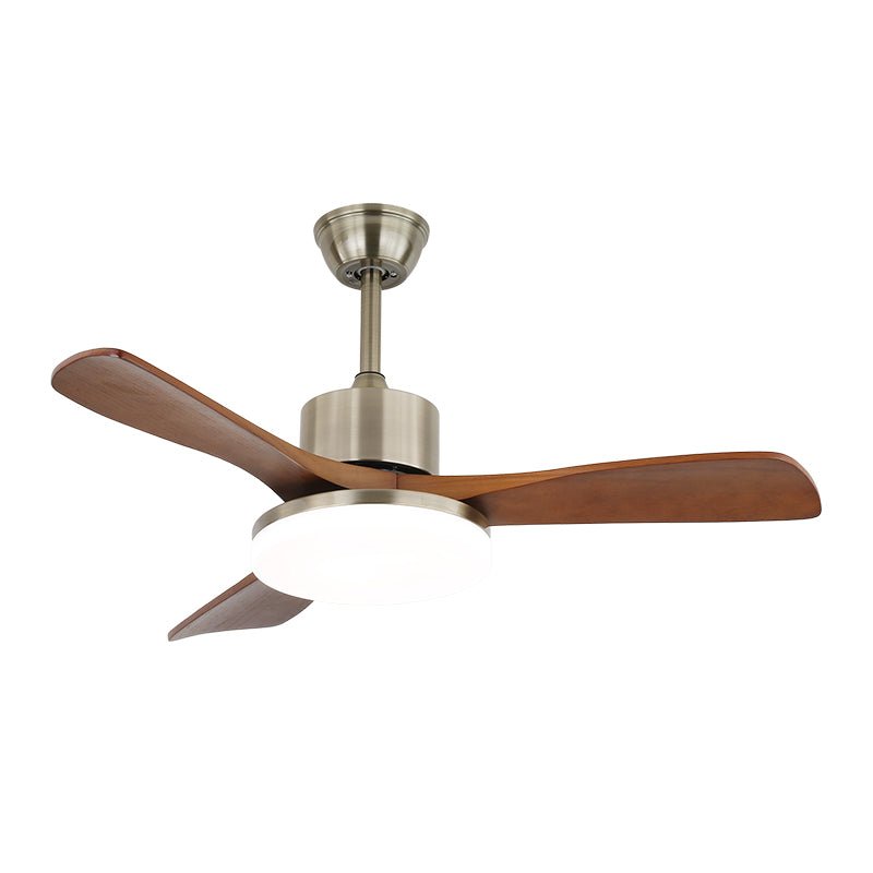 Luxury Curved Wood Brass Ceiling Fan Light