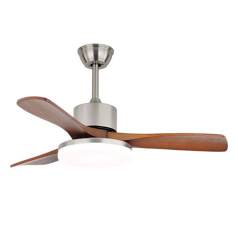 Luxury Curved Wood Brass Ceiling Fan Light