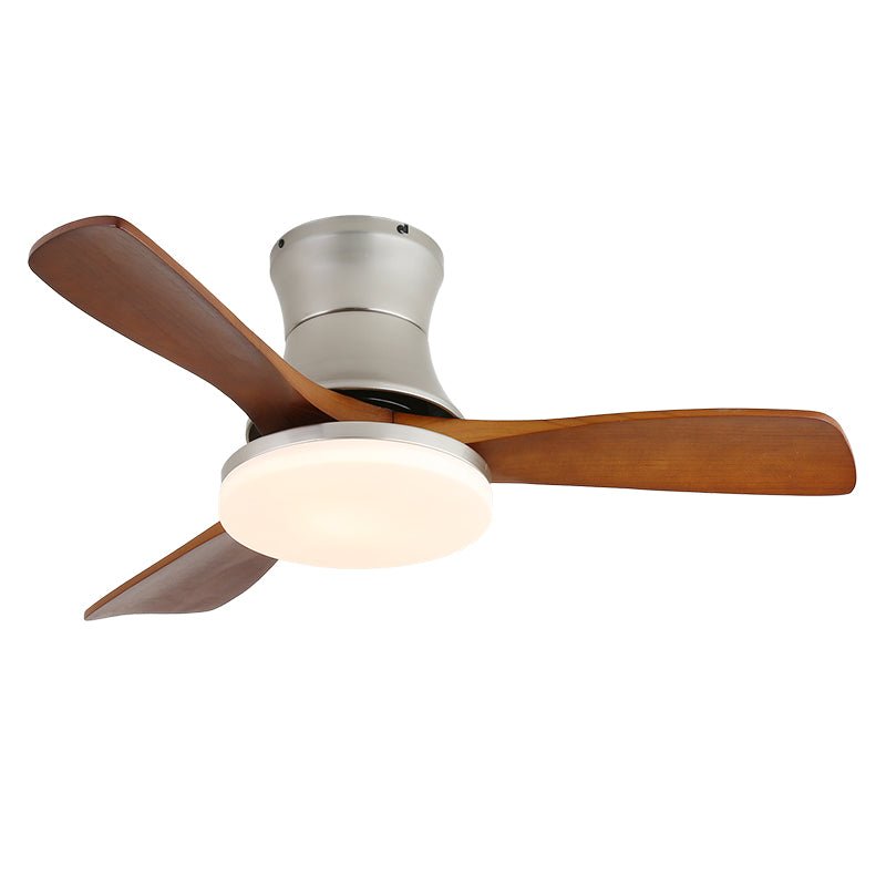 Luxury Curved Wood Brass Ceiling Fan Light