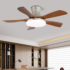 Luxury Curved Wood Brass Ceiling Fan Light