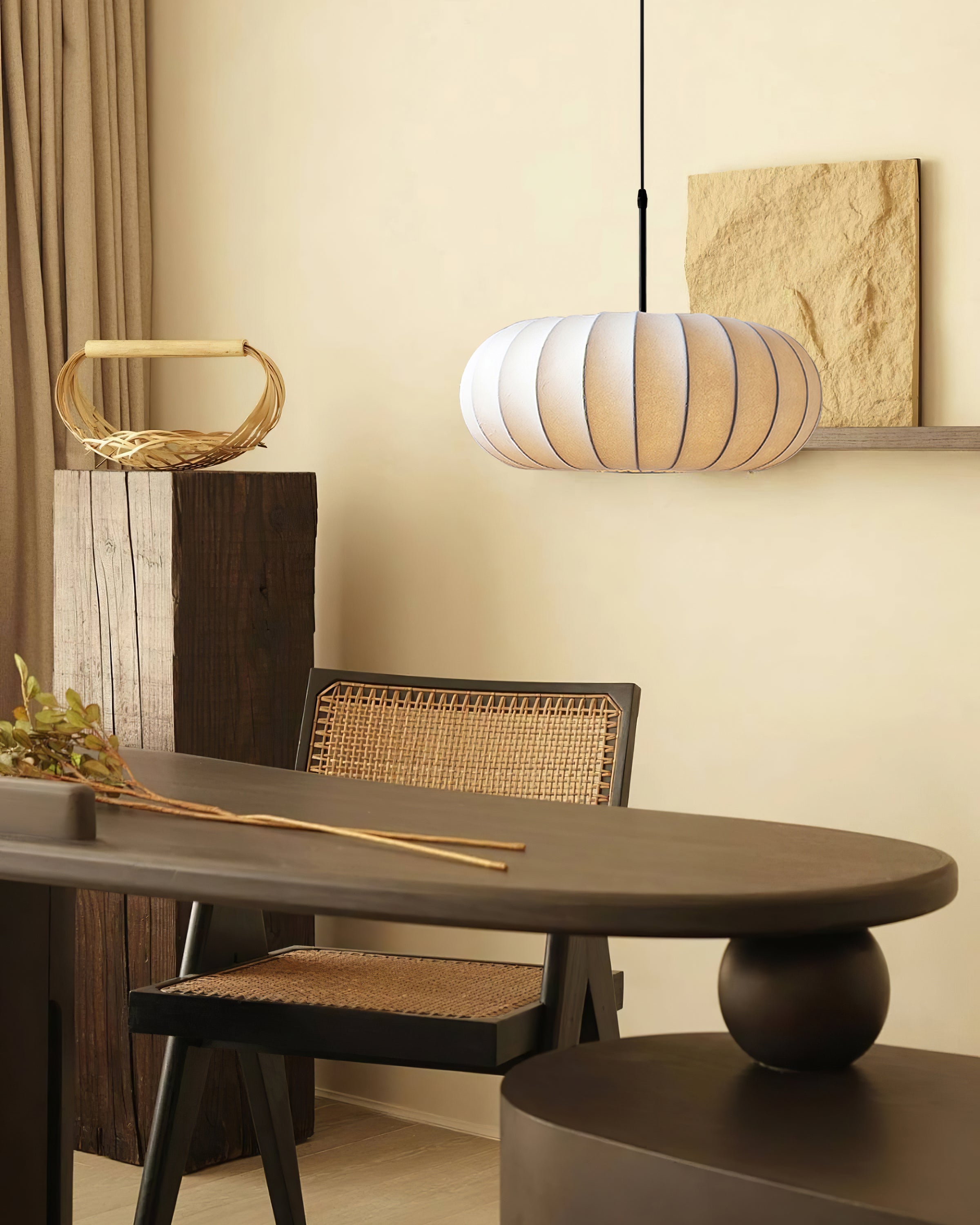 Verona Plug-In Fabric & Silk Pendant Light
