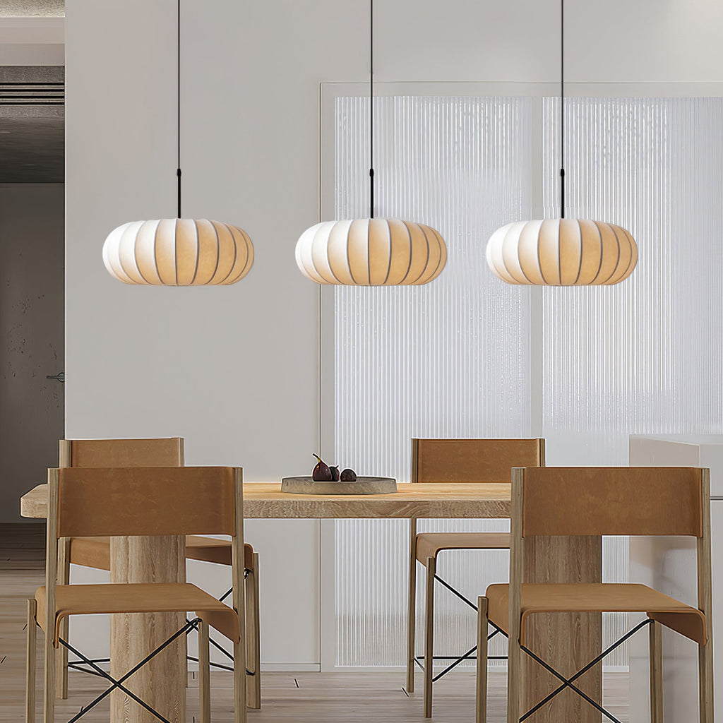 Verona Plug-In Fabric & Silk Pendant Light