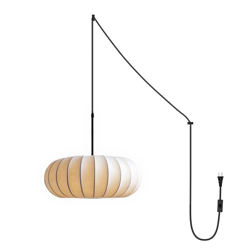 Verona Plug-In Fabric & Silk Pendant Light