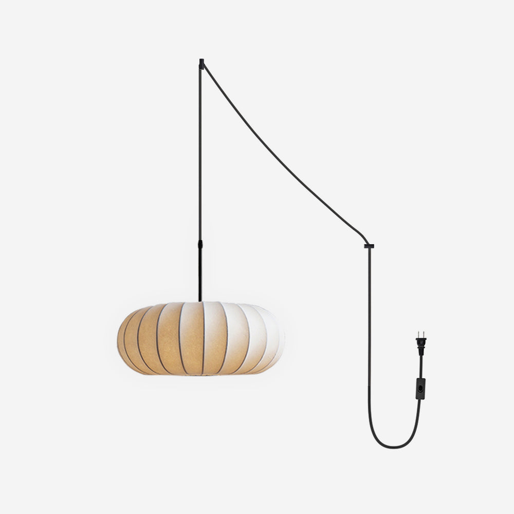 Verona Plug-In Fabric & Silk Pendant Light