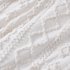 Tufted comforter detail, White