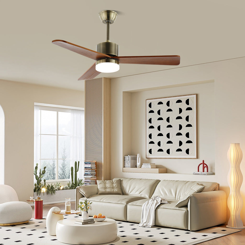 Zephyr Glow Wood Blade Fan Light Fixture