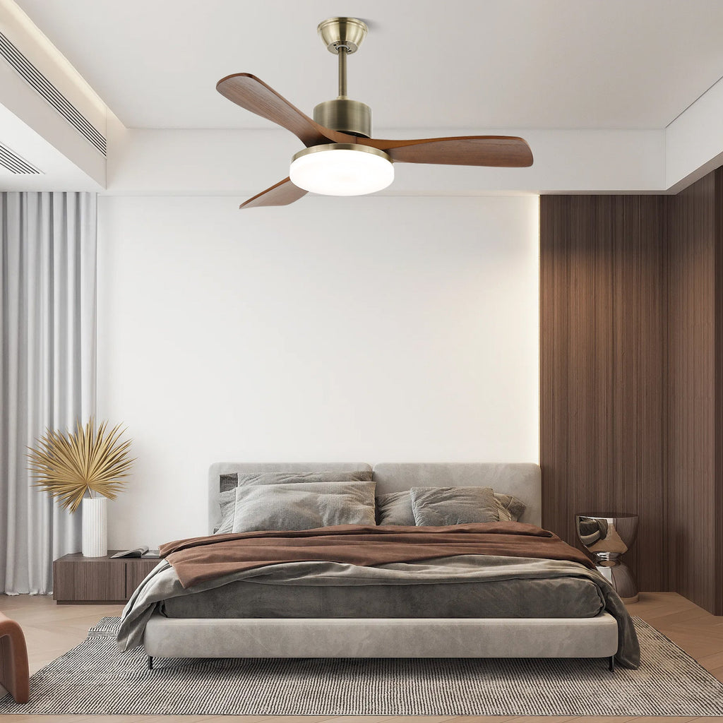 Zephyr Glow Wood Blade Fan Light Fixture