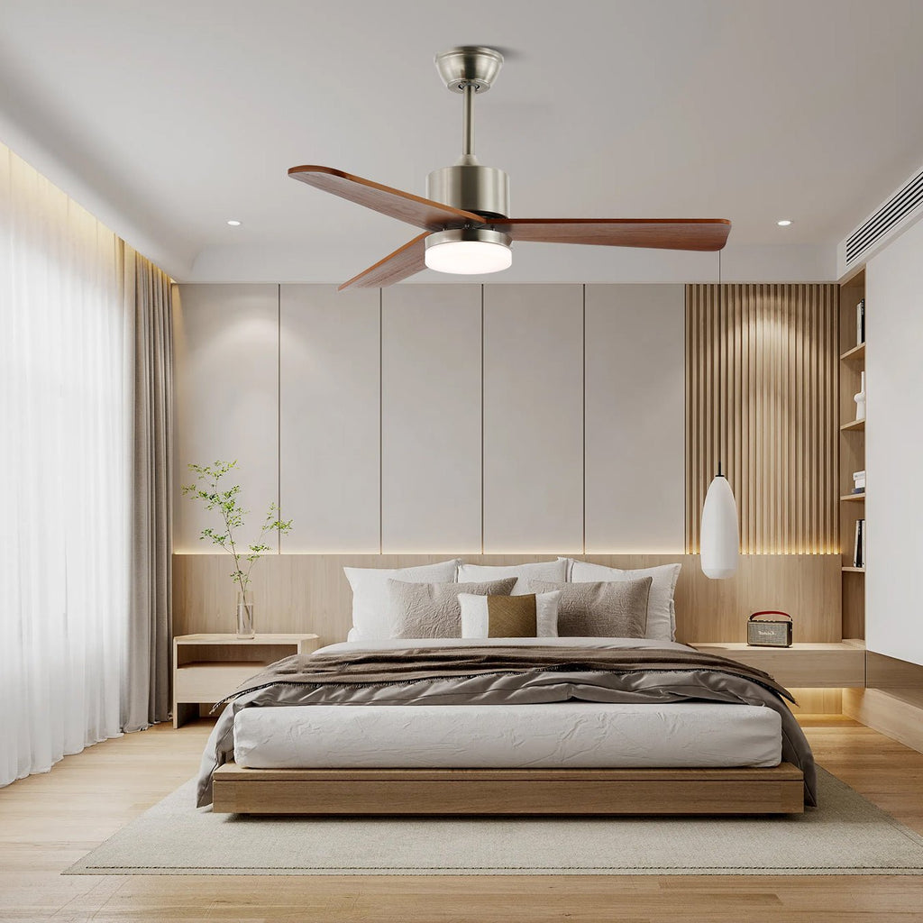 Zephyr Glow Wood Blade Fan Light Fixture