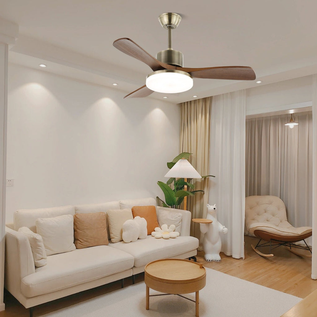 Zephyr Glow Wood Blade Fan Light Fixture