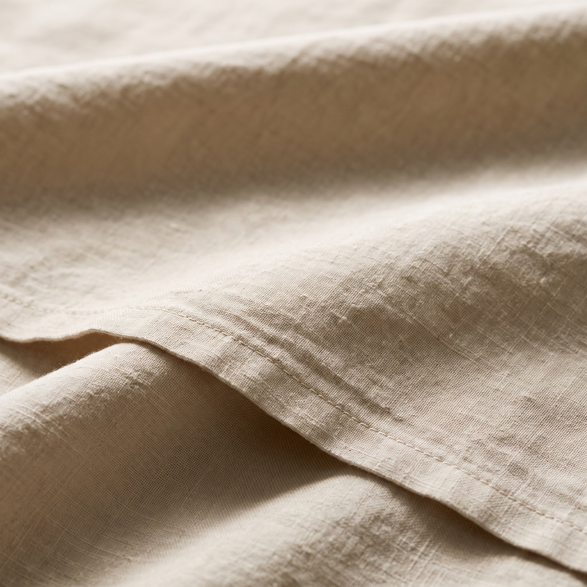 Close up of the natural flax linen weave