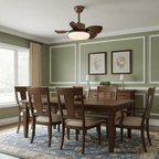 Terra Sculpted Walnut Blade Ceiling Fan Light