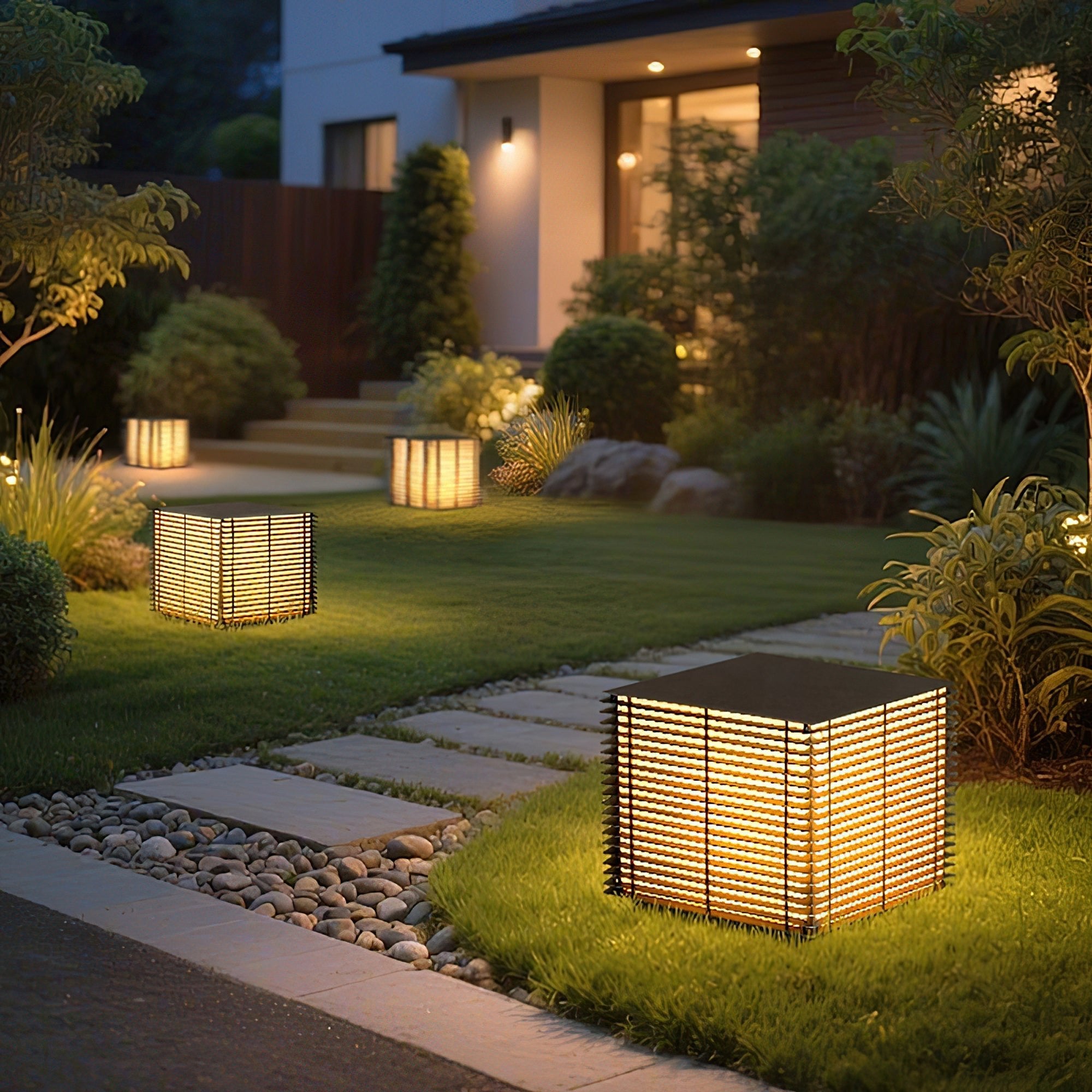Grid Louvered Garden Light