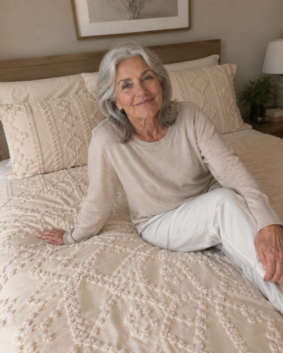 Customer photo, tufted comforter
